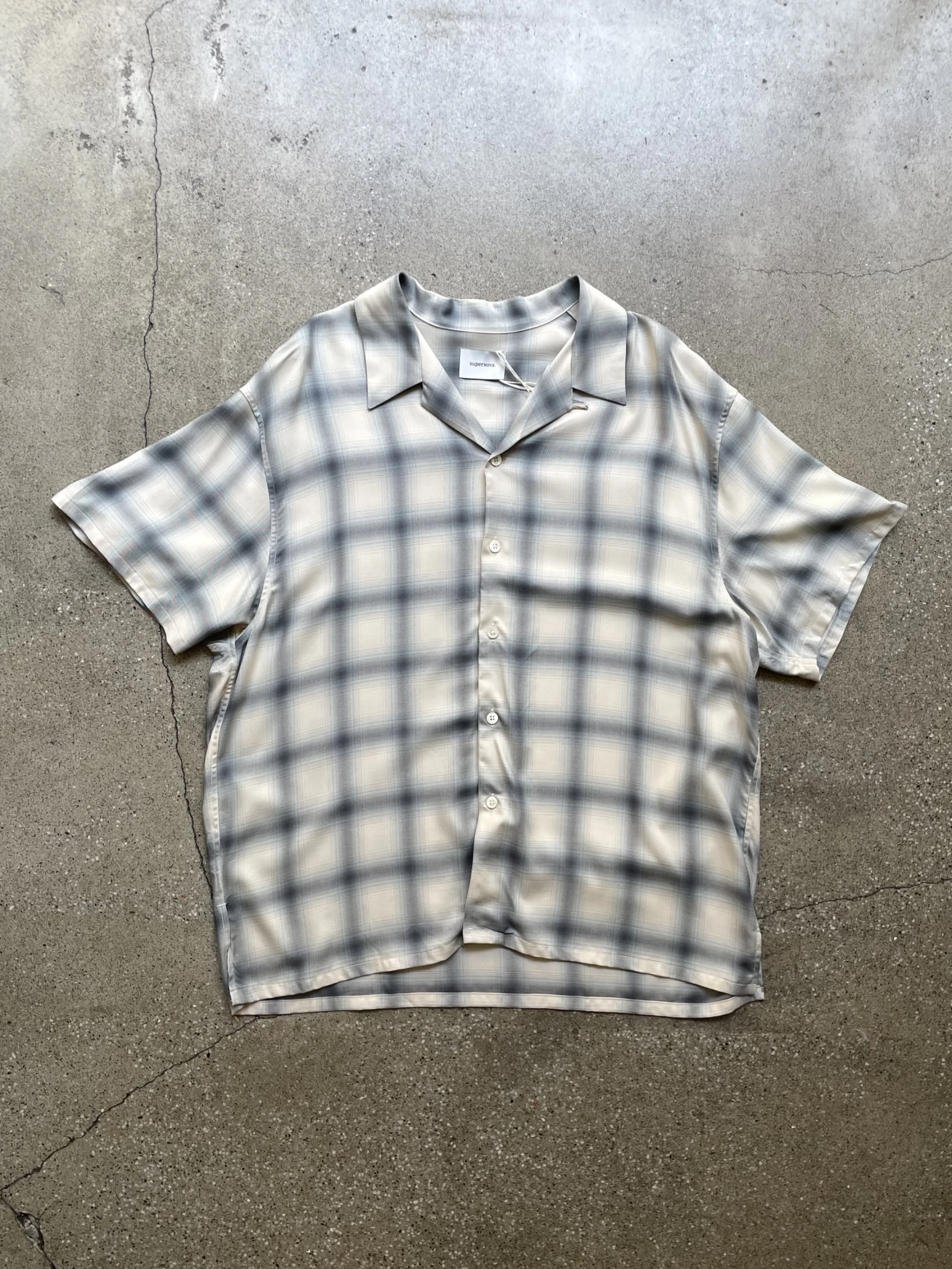 YOUZI-superNOVA Aloha shirt - Navy×Natural