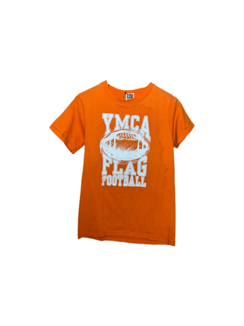 YMCA足球橘色短T