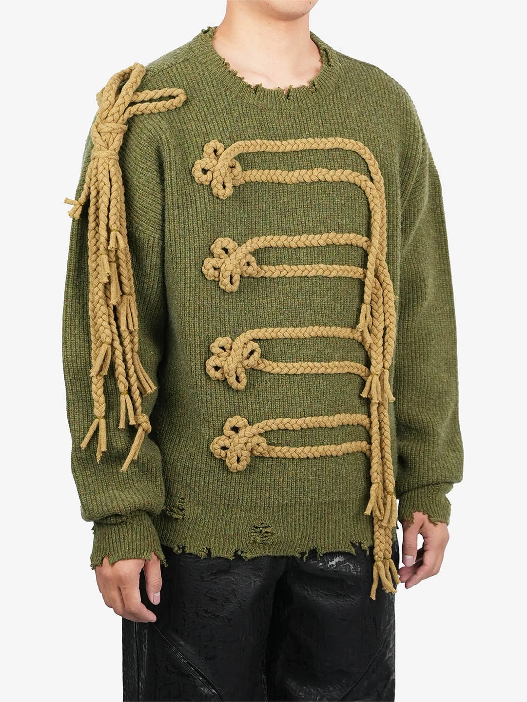 JUNTAE KIM - NAPOLEON KNIT SWEATER(OLIVE CAMO)