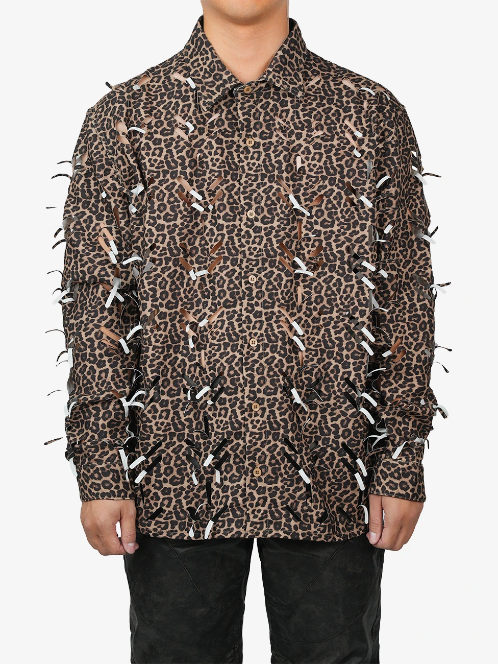 JUNTAE KIM - LASER-SLASHED SHIRTS(LEOPARD)