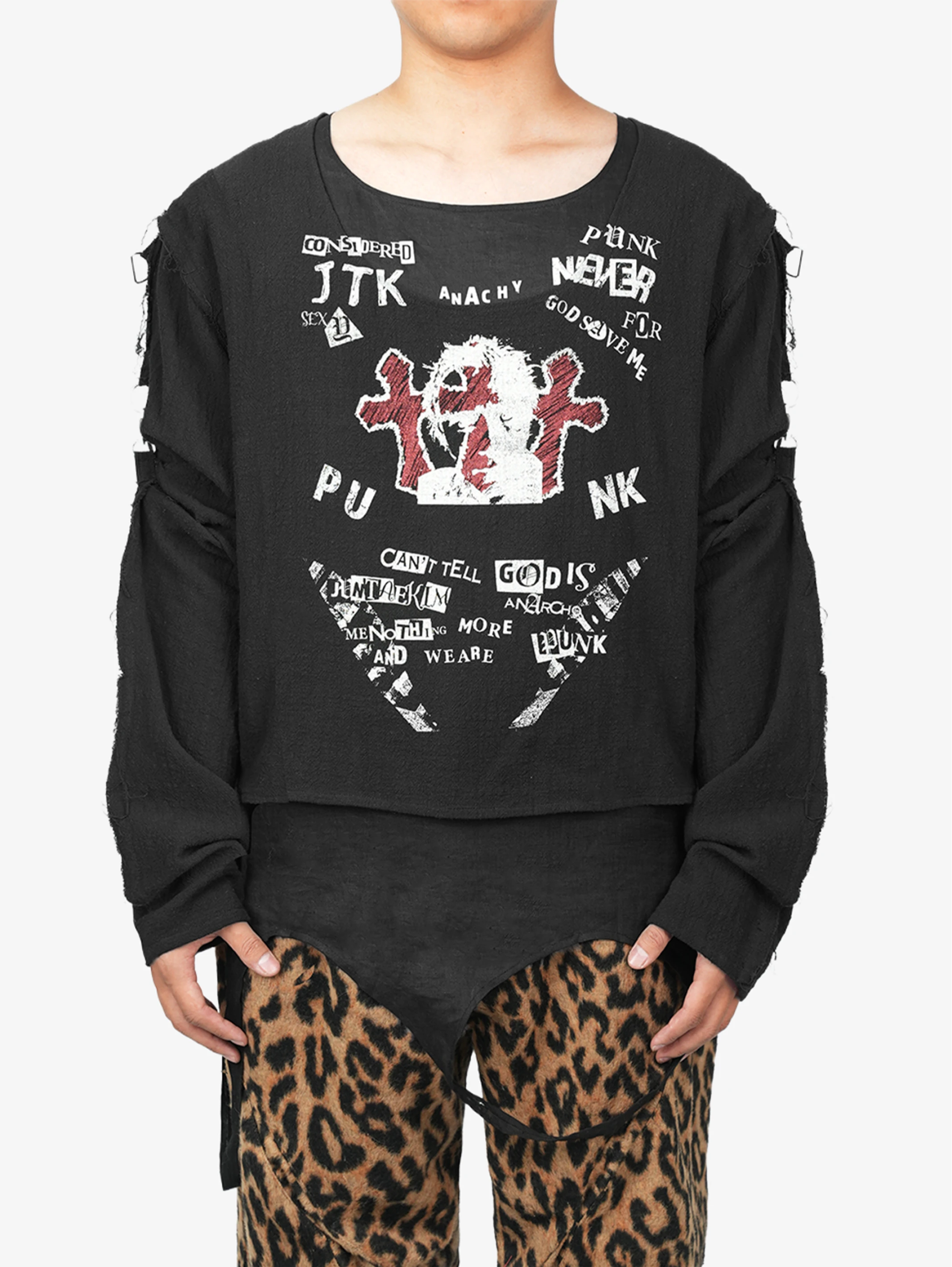 JUNTAE KIM - LAYERED 'ANACHO PUNK' LONG SLEEVES (Black)