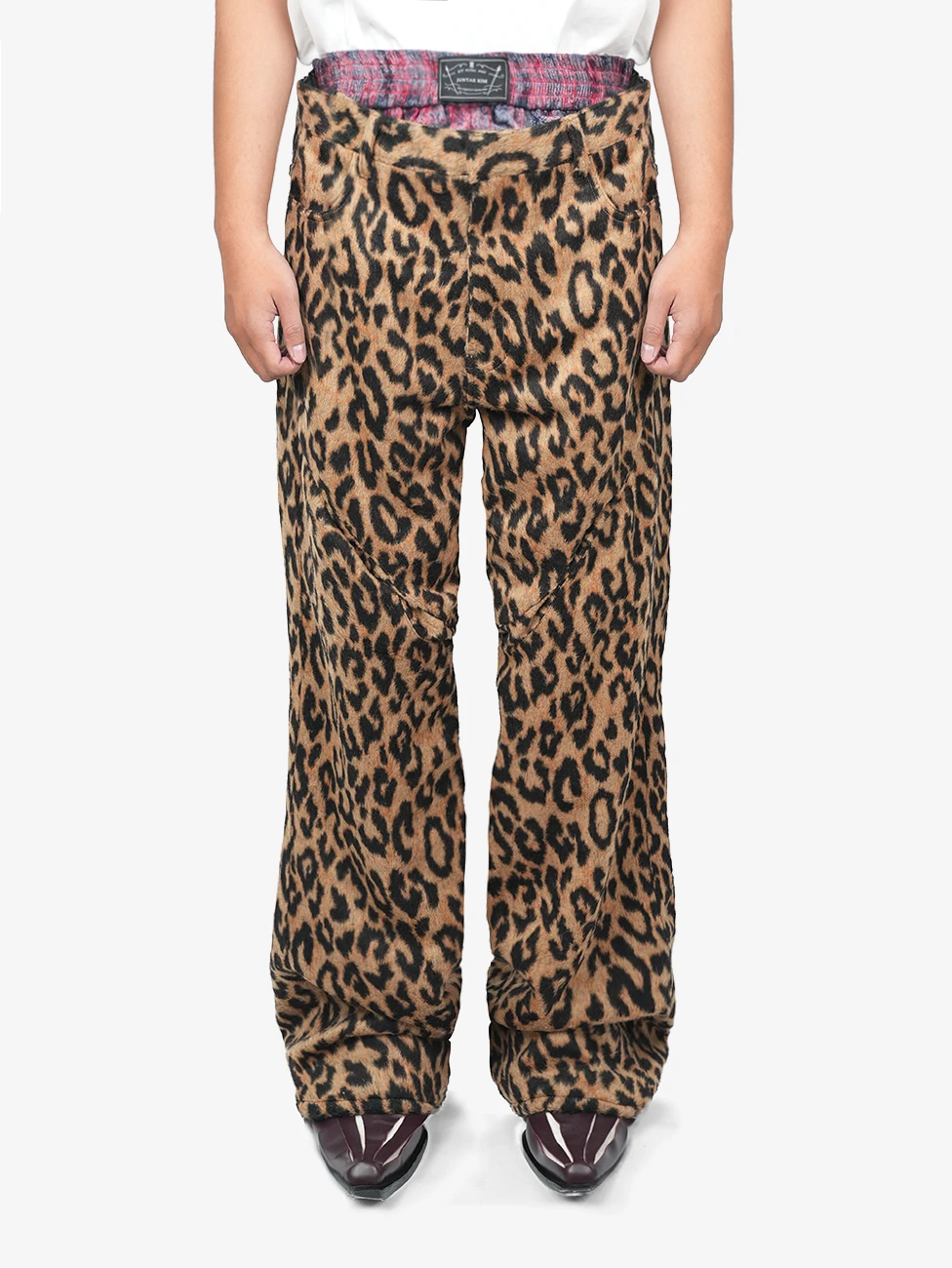 JUNTAE KIM - LAYERED SAGGING PANTS (Leopard)