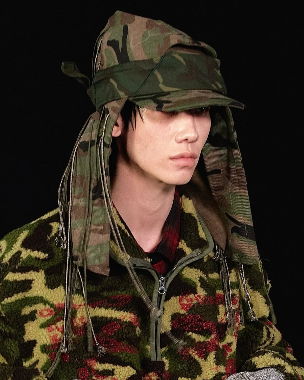 JUNTAE KIM - HOODED SCARF CAP (OG CAMO)