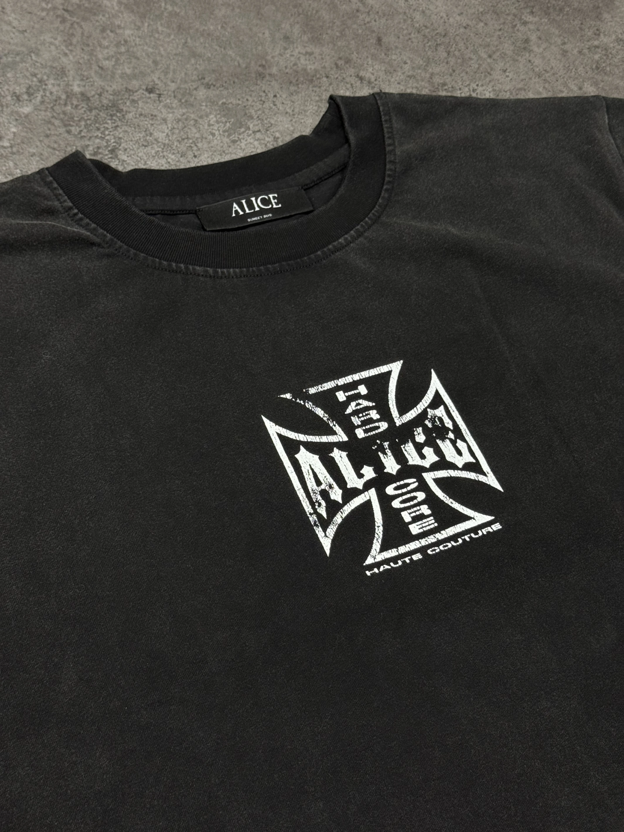 ALICE HOLLYWOOD 鐵十字印花拼接長袖T 高雄街頭潮流服飾｜設計品牌代理 