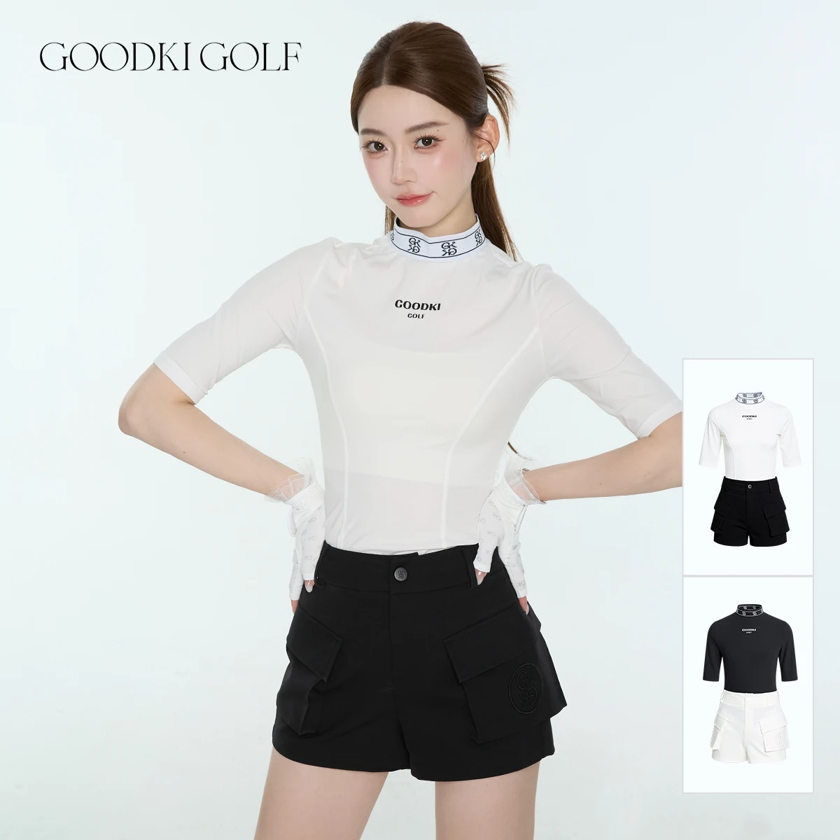Women's Mock Cargo Mock-Neck Set 高爾夫套裝 小高領運動工裝 女裝｜GOODKI