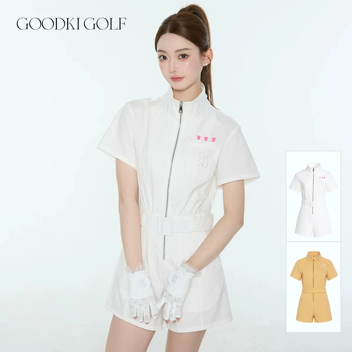 Women's Mock Cargo Mock-Neck Set 高爾夫套裝 小高領工裝運動 女裝｜GOODKI