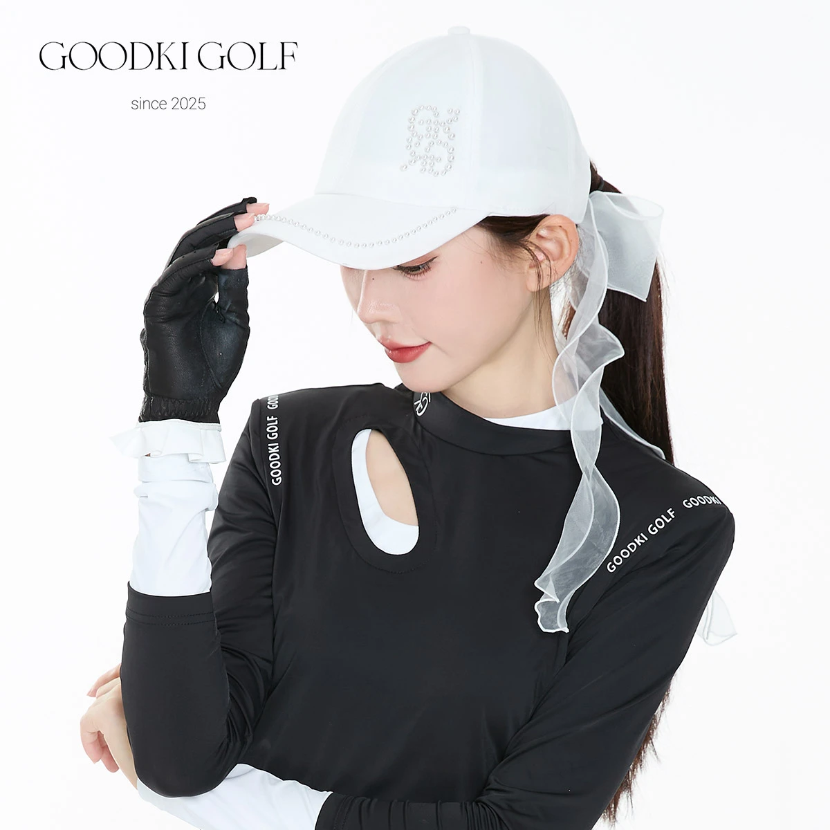 Pearl Bow Ribbon Sun Hat 珍珠蝴蝶結絲帶遮陽帽｜GOODKI
