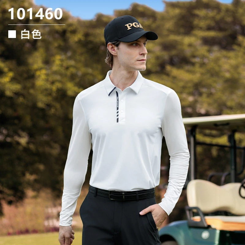 Men's Long-Sleeve Golf Shirt 高爾夫長袖 POLO 透氣 男裝｜PGA