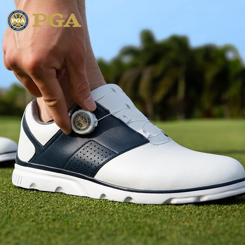 Men's Golf Shoes with Dial Laces 高爾夫球鞋 旋鈕防水防側滑鞋釘 男裝｜PGA