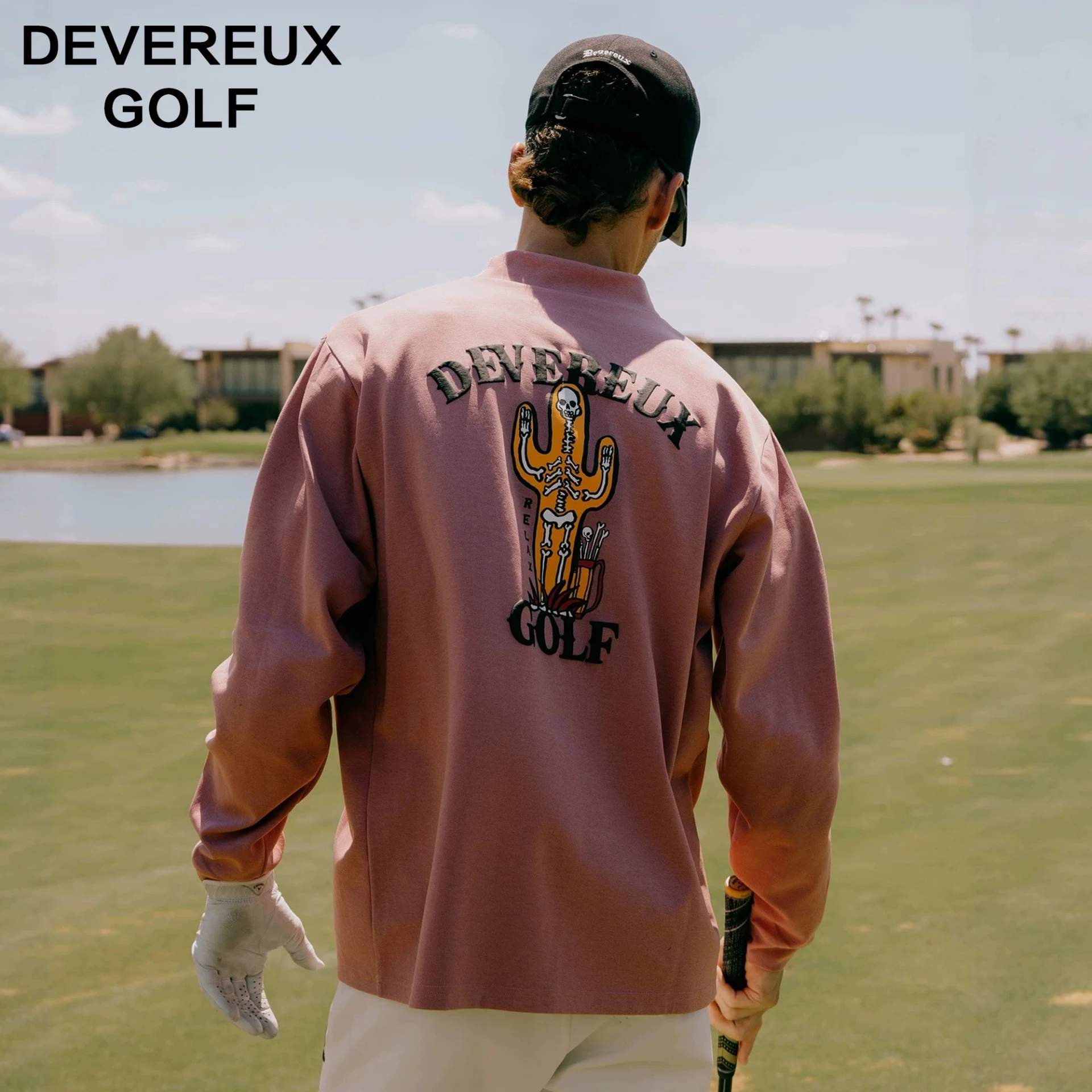 Long-Sleeve Mock Neck Cactus Print 長袖小高領 仙人掌骷髏 男裝｜DEVEREUX