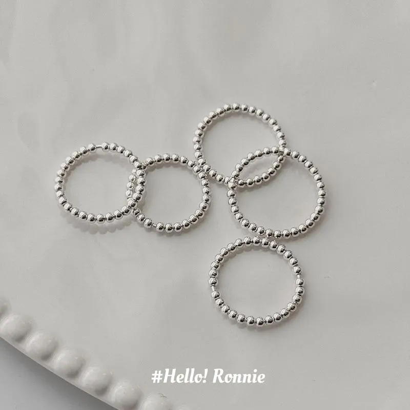 ✨Hello!Ronnie✨現貨S925通體純銀戒指 純銀戒指 純銀尾戒 自訂款珠珠戒指尾戒