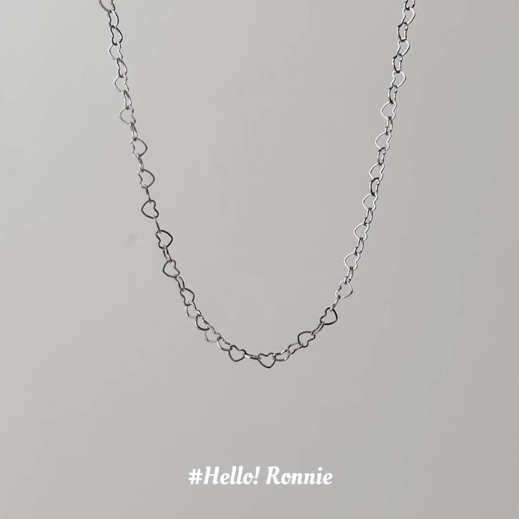 ✨Hello!Ronnie✨現貨316L通體鈦鋼項鍊 鈦鋼手鍊 醫療鋼項鍊 醫療鋼手鍊鏤空愛心項鍊 鏤空愛心手鍊 金/銀