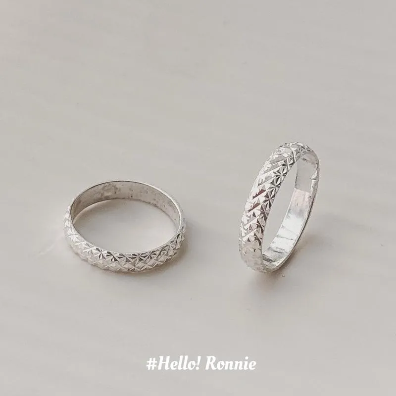 ✨Hello!Ronnie✨現貨S925通體純銀戒指 純銀戒指 純銀尾戒 自訂款鑽石切面超閃戒指尾戒