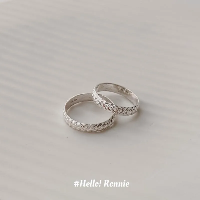 ✨Hello!Ronnie✨現貨S925通體純銀戒指 純銀戒指 純銀尾戒 自訂款鑽石切面超閃戒指尾戒