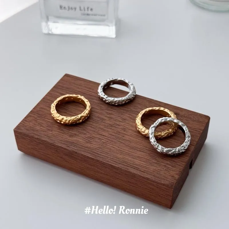 ✨Hello!Ronnie✨現貨316L通體鈦鋼戒指 醫療鋼戒指 歐美重工壓紋戒指 金/銀