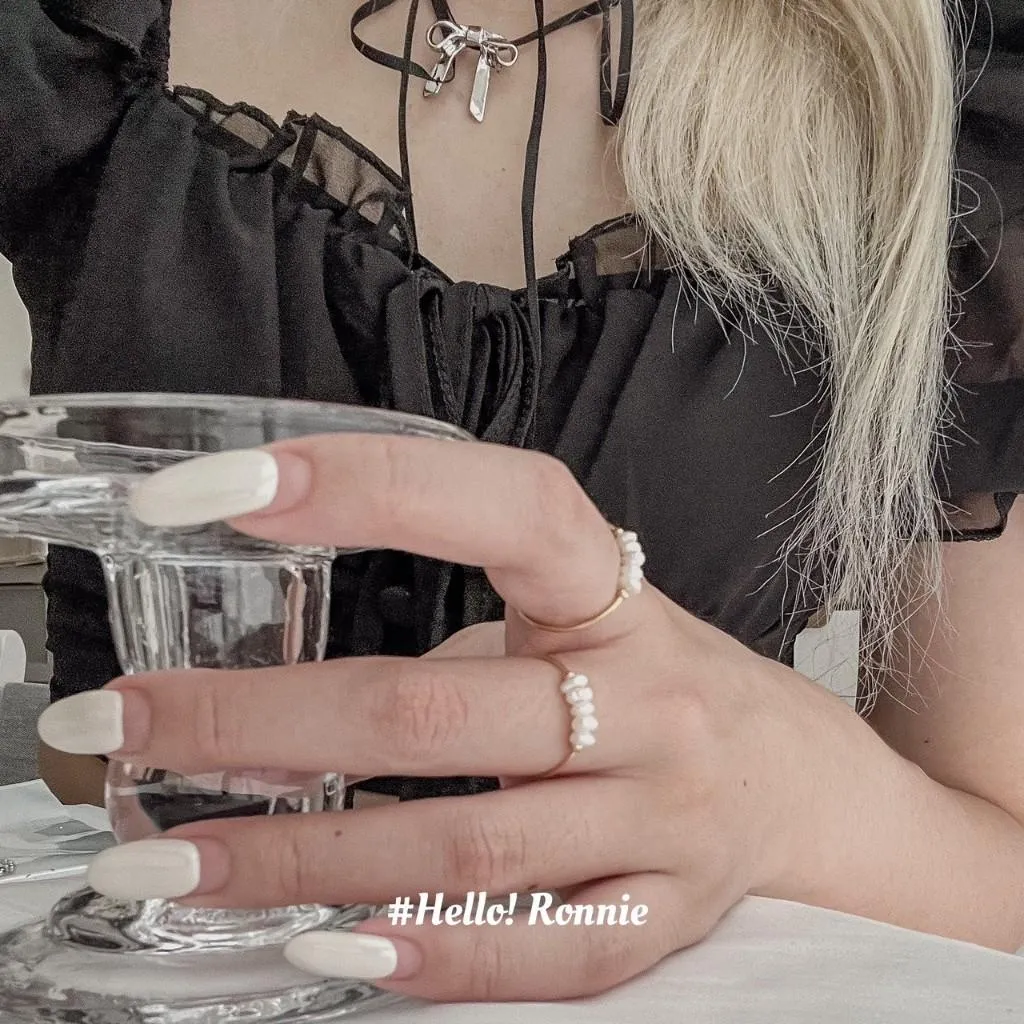 ✨Hello!Ronnie✨現貨 通體316L醫療鋼戒指 鈦鋼戒指 珍珠戒指 交換禮物 生日禮物 金/銀