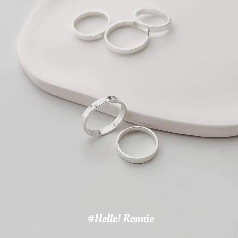 ✨Hello!Ronnie✨現貨S925通體純銀戒指 純銀項鍊 純銀尾戒 寬版素戒指尾戒