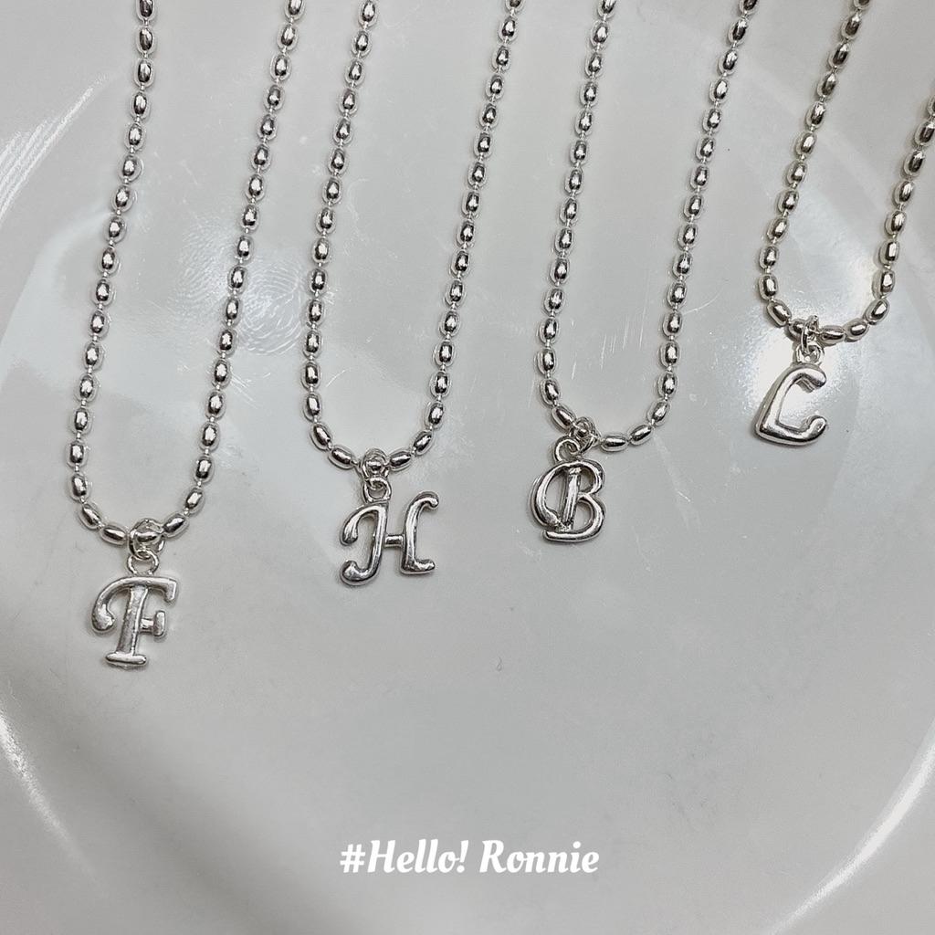 ✨Hello!Ronnie✨S925通體純銀項鍊 純銀字母項鍊 獨家訂製款 客製化超質感英文字母米粒項鍊
