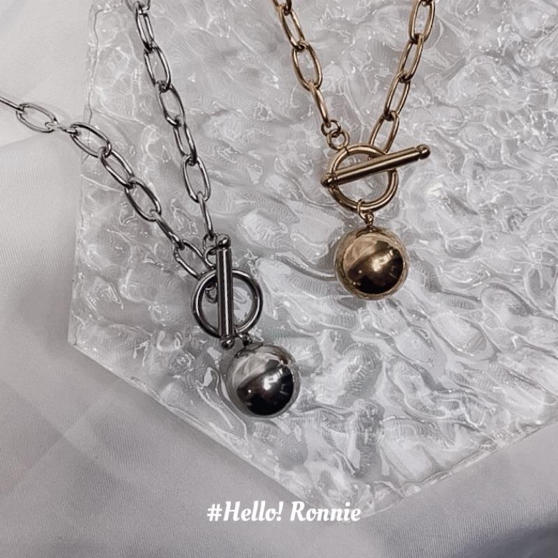 ✨Hello!Ronnie✨現貨316L通體鈦鋼項鍊 醫療鋼項鍊 售完不補 高拋光實心有球必應OT扣毛衣鍊長項鍊 金/銀