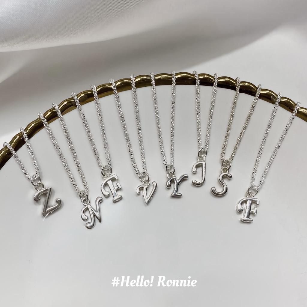 ✨Hello!Ronnie✨S925通體純銀 純銀項鍊 純銀字母項鍊 獨家訂製款 客製化超質感英文字母波光粼粼項鍊