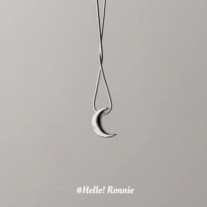 ✨Hello!Ronnie✨現貨S925通體純銀項鍊 純銀項鍊 胖月亮項鍊