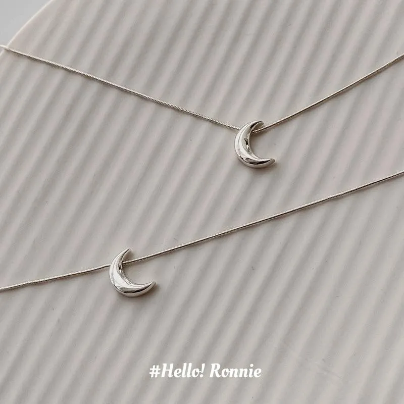 ✨Hello!Ronnie✨現貨S925通體純銀項鍊 純銀項鍊 胖月亮項鍊