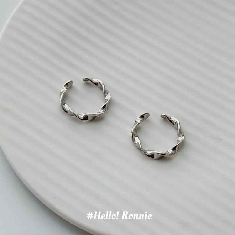 ✨Hello!Ronnie✨現貨S925通體純銀戒指 純銀戒指 純銀開口戒指 質感波浪開口戒指