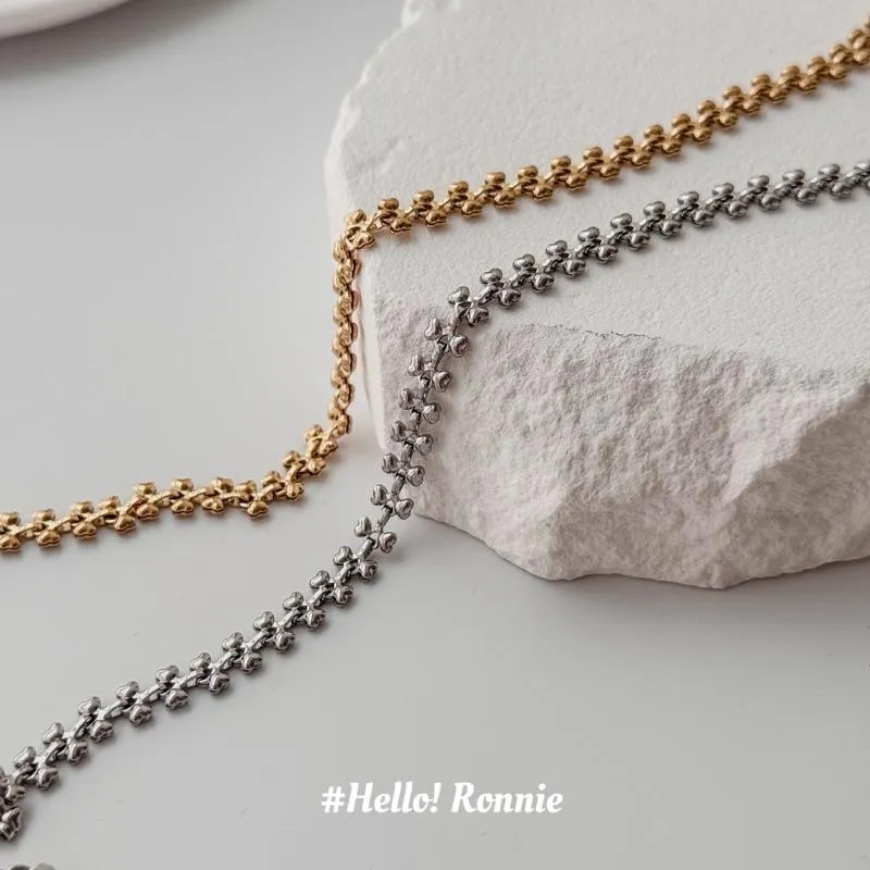 ✨Hello!Ronnie✨現貨316L通體鈦鋼項鍊 醫療鋼項鍊 百搭小愛心麥穗項鍊 金/銀