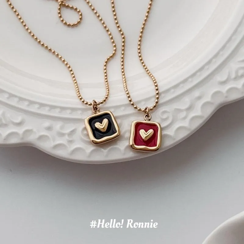 ✨Hello!Ronnie✨現貨316L通體鈦鋼項鍊 醫療鋼項鍊 超精緻滴油愛心項鍊 金