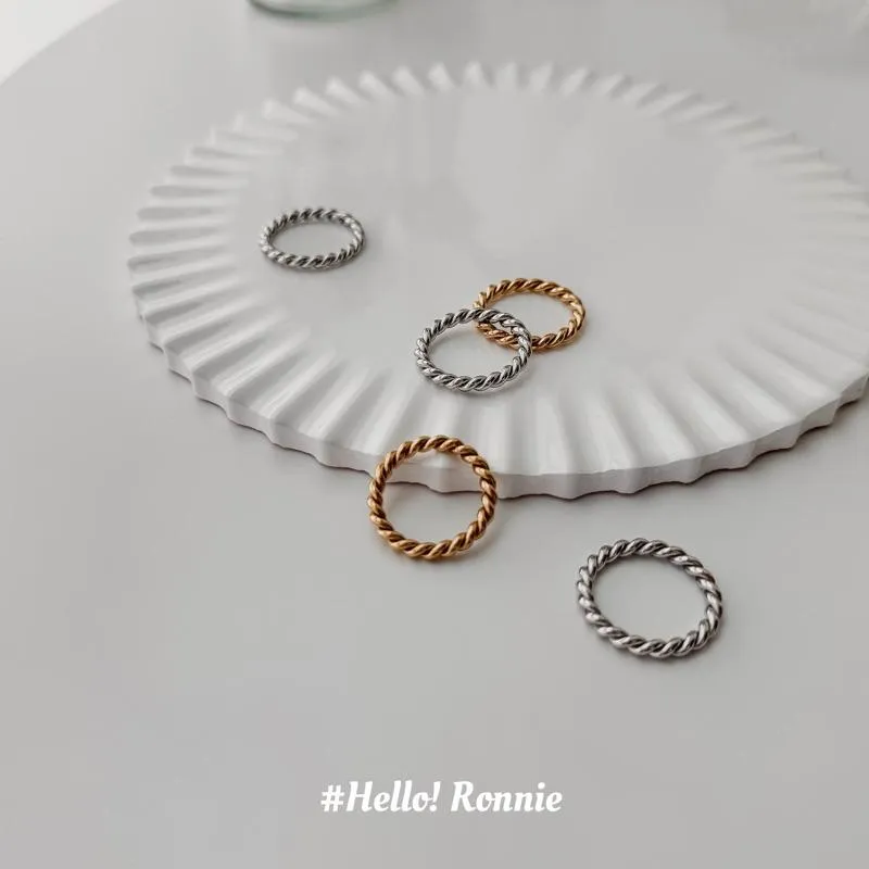 ✨Hello!Ronnie✨現貨316L通體鈦鋼戒指 醫療鋼戒指 重工粗麻花戒指 金/銀