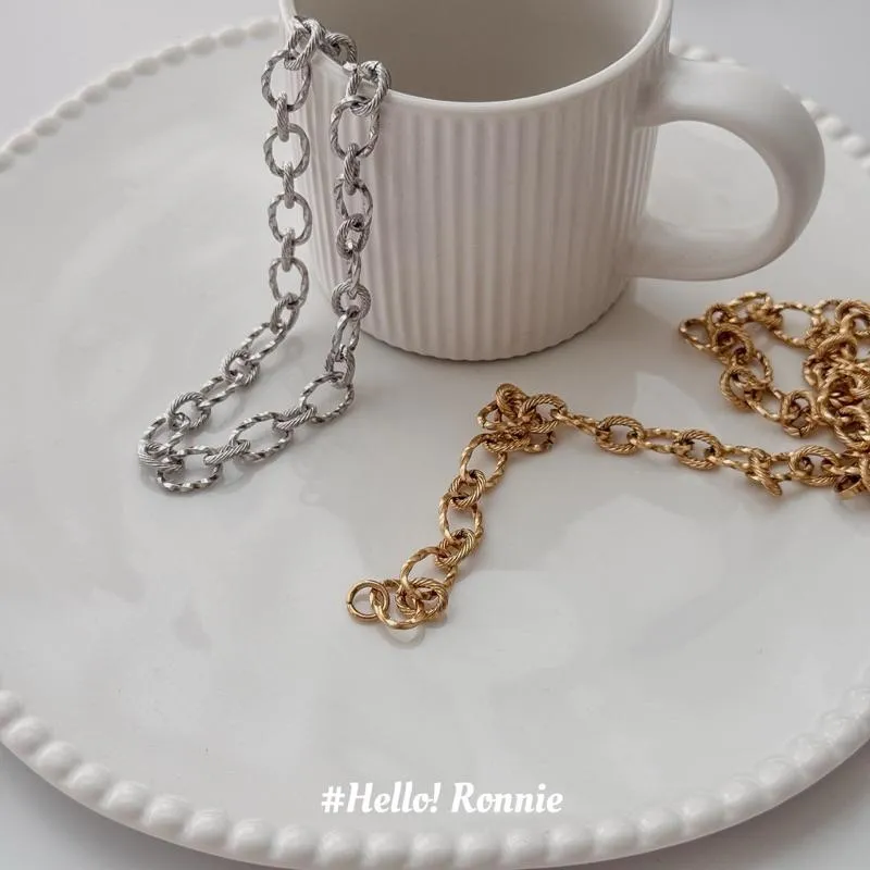 ✨Hello!Ronnie✨現貨316L通體鈦鋼項鍊 醫療鋼項鍊 自訂款古典風重工麻花項鍊 金/銀
