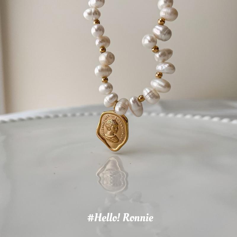 ✨Hello!Ronnie✨現貨316L通體鈦鋼項鍊 醫療鋼項鍊 珍珠項鍊 售完不補 限量自訂款巴洛克女王頭淡水珍珠項鍊