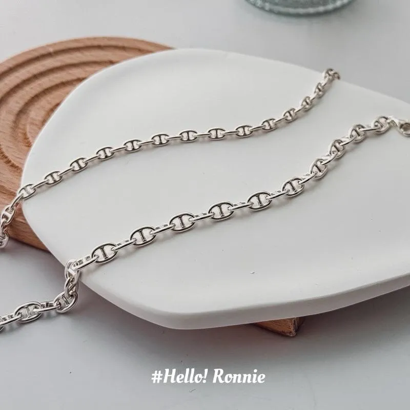 ✨Hello!Ronnie✨現貨S925通體純銀手鍊 純銀手鍊 自訂款豬鼻手鍊