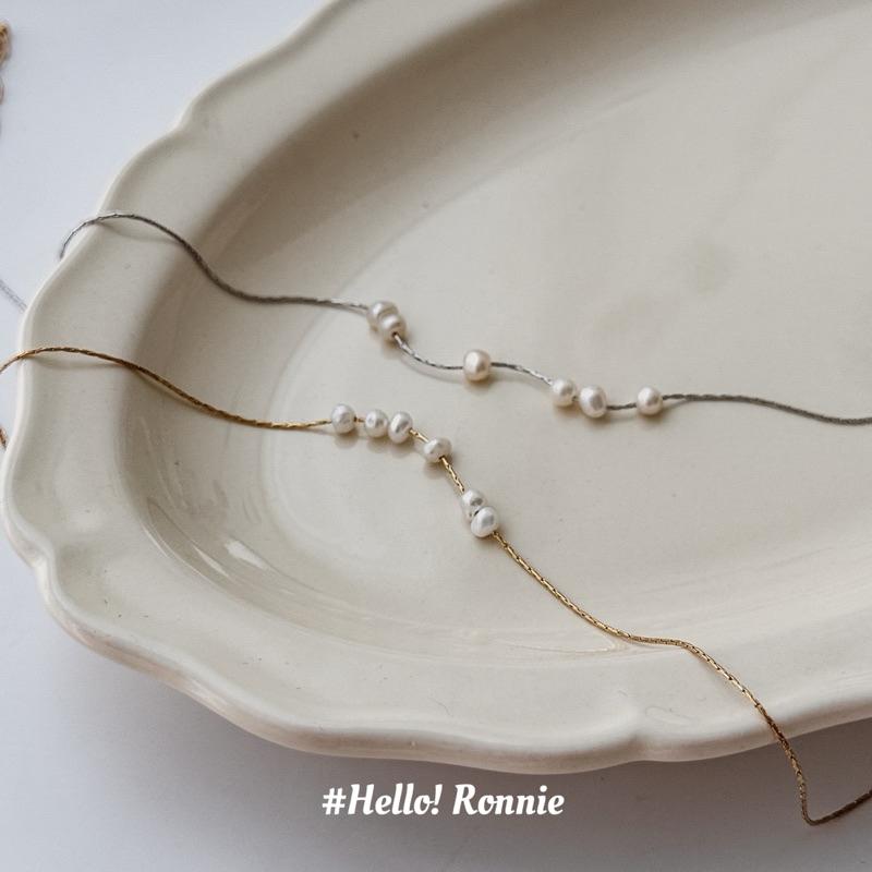 ✨Hello!Ronnie✨現貨316L通體鈦鋼項鍊 醫療鋼項鍊 簡約淡水珍珠項鍊 金/銀