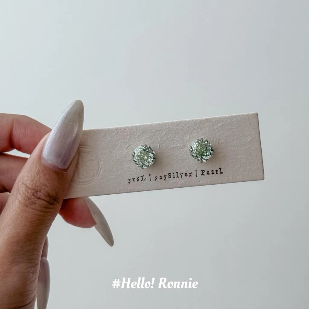 ✨Hello!Ronnie✨獨家設計 316L醫療鋼8mm淺綠玫瑰花切面自訂款鎖珠