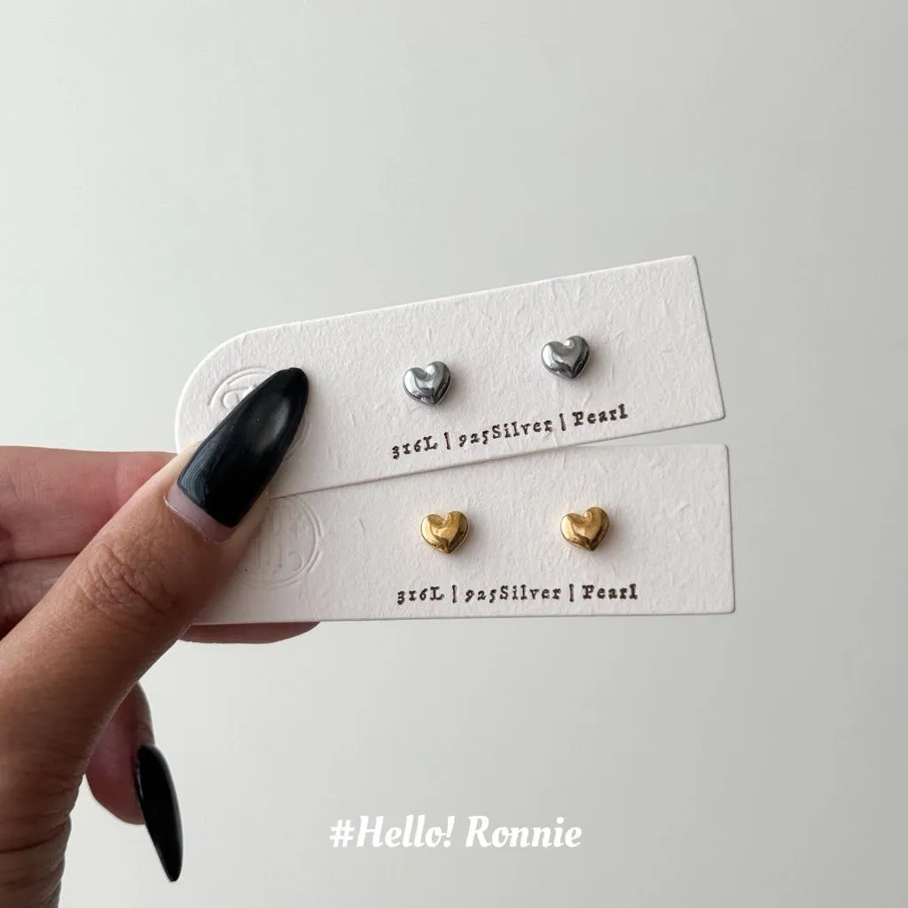 ✨Hello!Ronnie✨獨家設計 316L醫療鋼光面胖胖愛心自訂款鎖珠