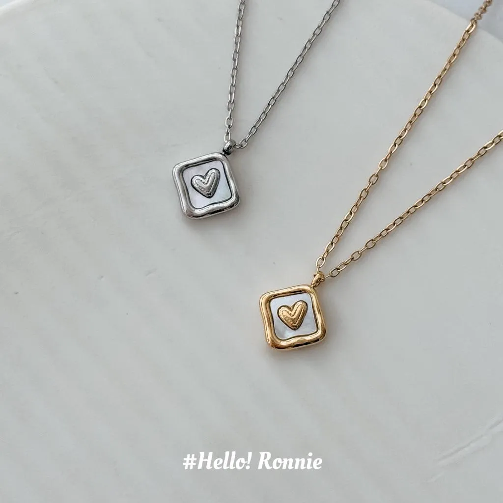 ✨Hello!Ronnie✨獨家設計款 現貨316L通體鈦鋼項鍊 醫療鋼項鍊 Lucent Shell Heart｜柔光貝心
