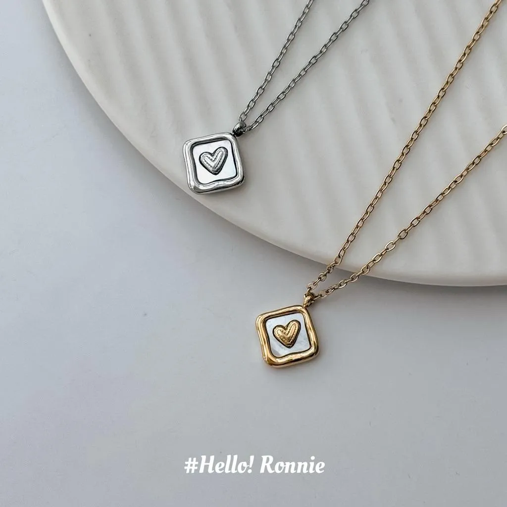 ✨Hello!Ronnie✨獨家設計款 現貨316L通體鈦鋼項鍊 醫療鋼項鍊 Lucent Shell Heart｜柔光貝心