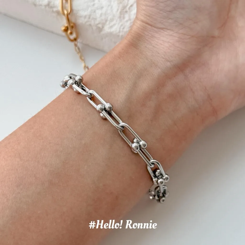 ✨Hello!Ronnie✨現貨316L通體鈦鋼手鍊 醫療鋼手鍊 馬蹄手鍊Minimal Horseshoe｜極簡馬蹄扣
