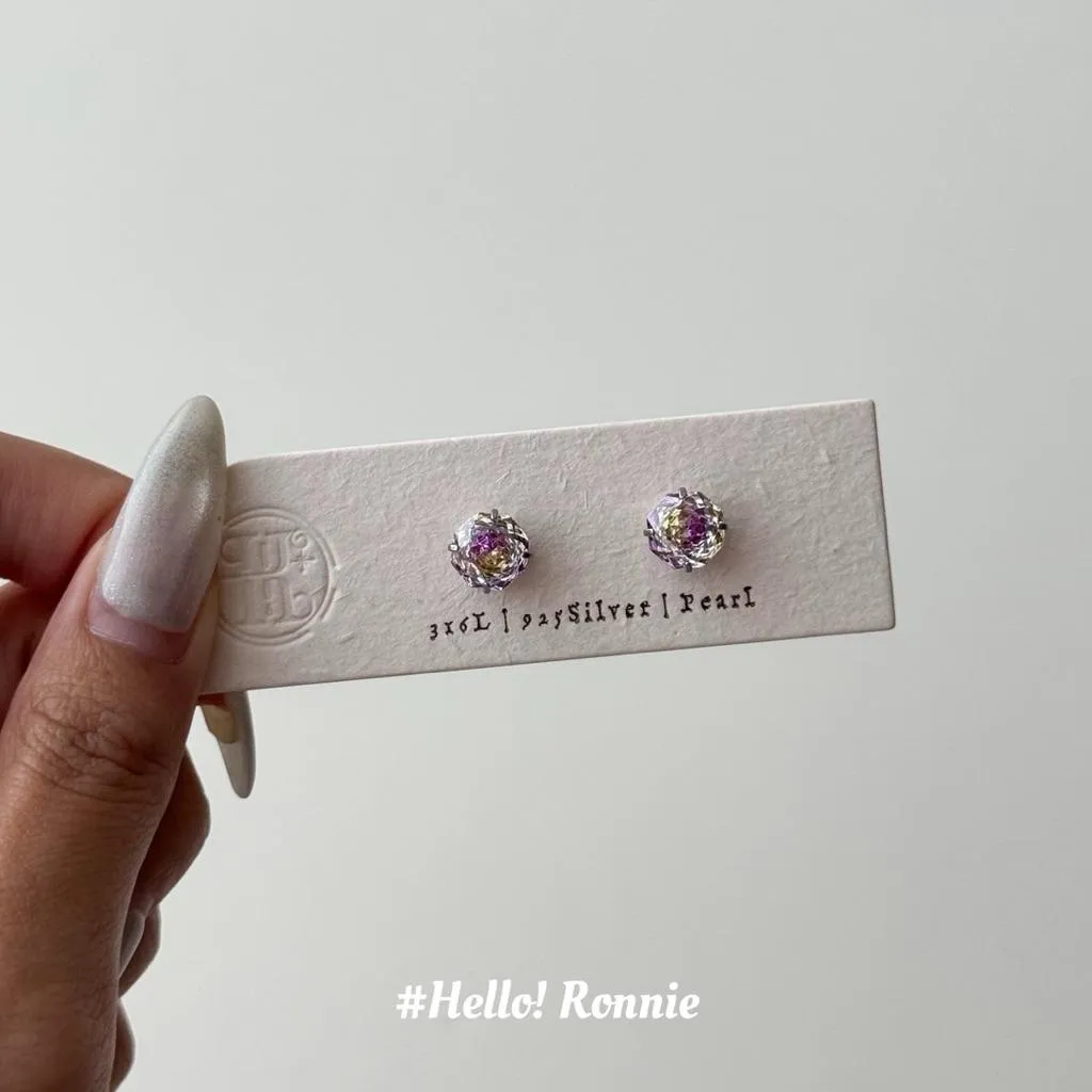 ✨Hello!Ronnie✨獨家設計 316L醫療鋼雙色黃淺紫玫瑰花切面自訂款鎖珠