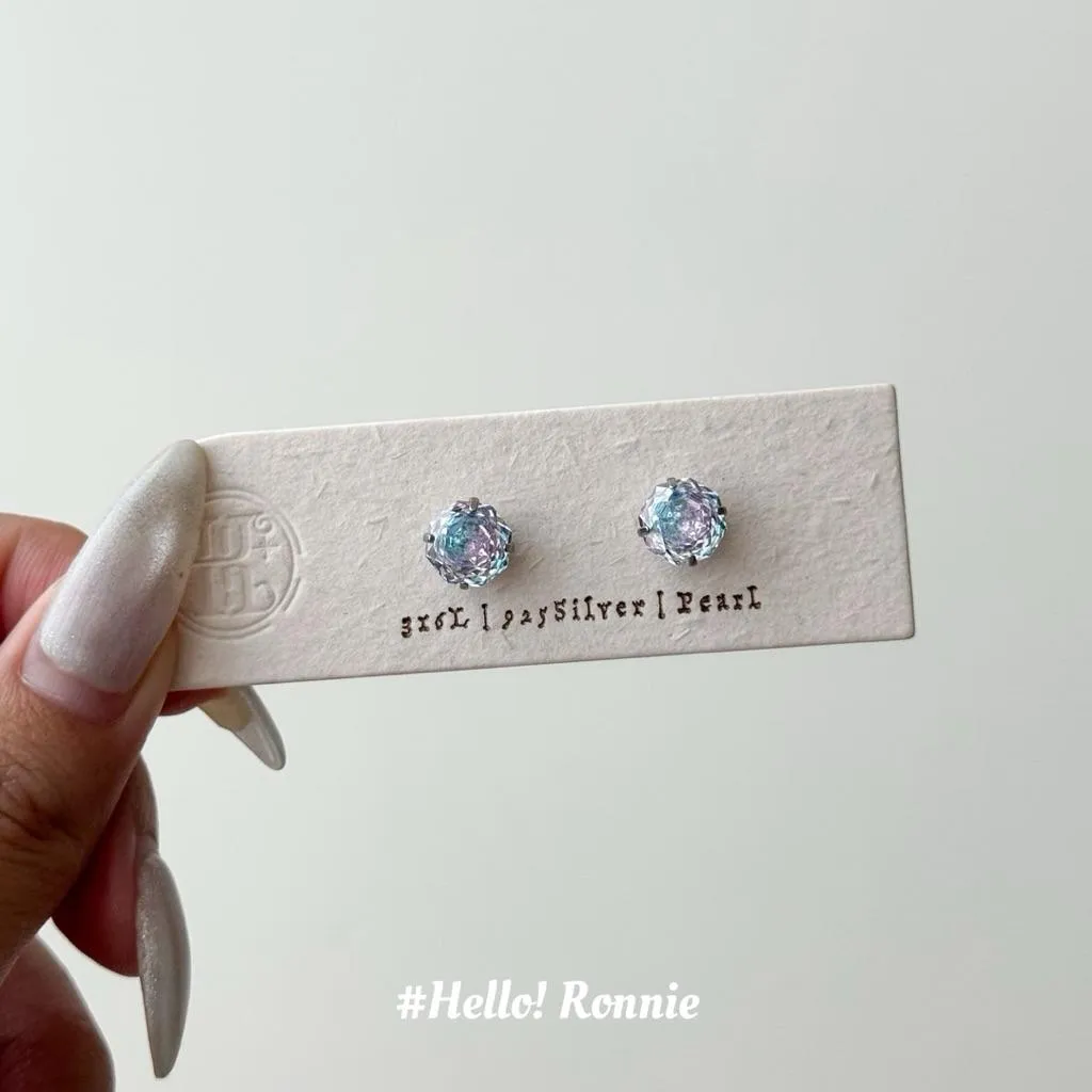 ✨Hello!Ronnie✨獨家設計 316L醫療鋼8mm雙色粉藍玫瑰花切面自訂款鎖珠