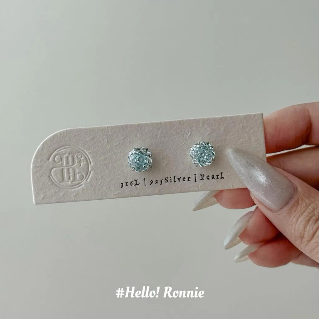 ✨Hello!Ronnie✨獨家設計 316L醫療鋼8mm水藍玫瑰花切面自訂款鎖珠