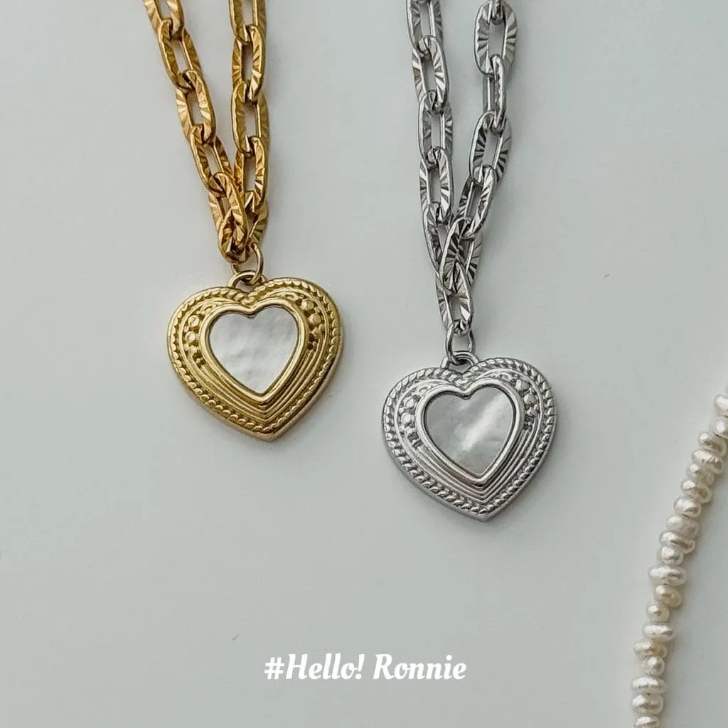 ✨Hello!Ronnie✨獨家設計款 現貨316L通體鈦鋼項鍊 愛心醫療鋼項鍊Mirora Reflection｜微光鏡心