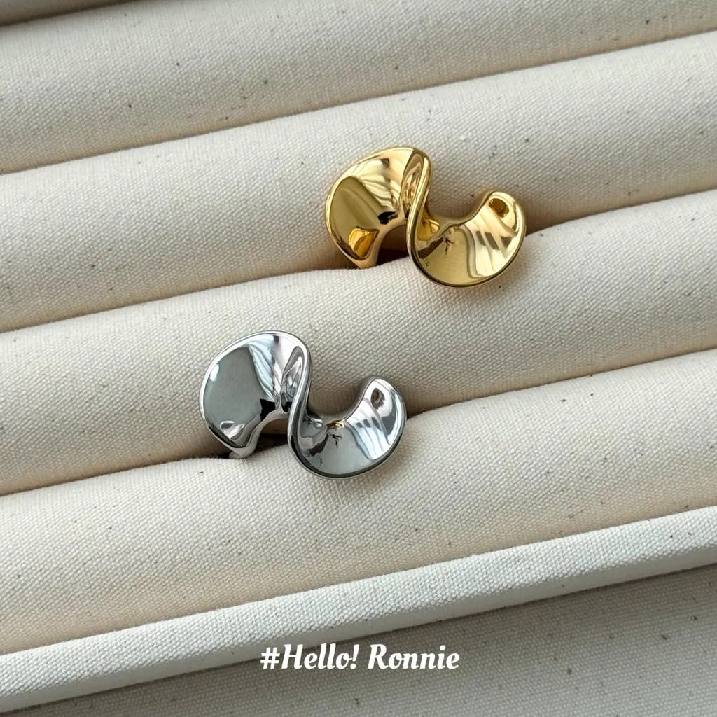 ✨Hello!Ronnie✨現貨316L通體鈦鋼戒指 醫療鋼戒指 是浪花的樣子