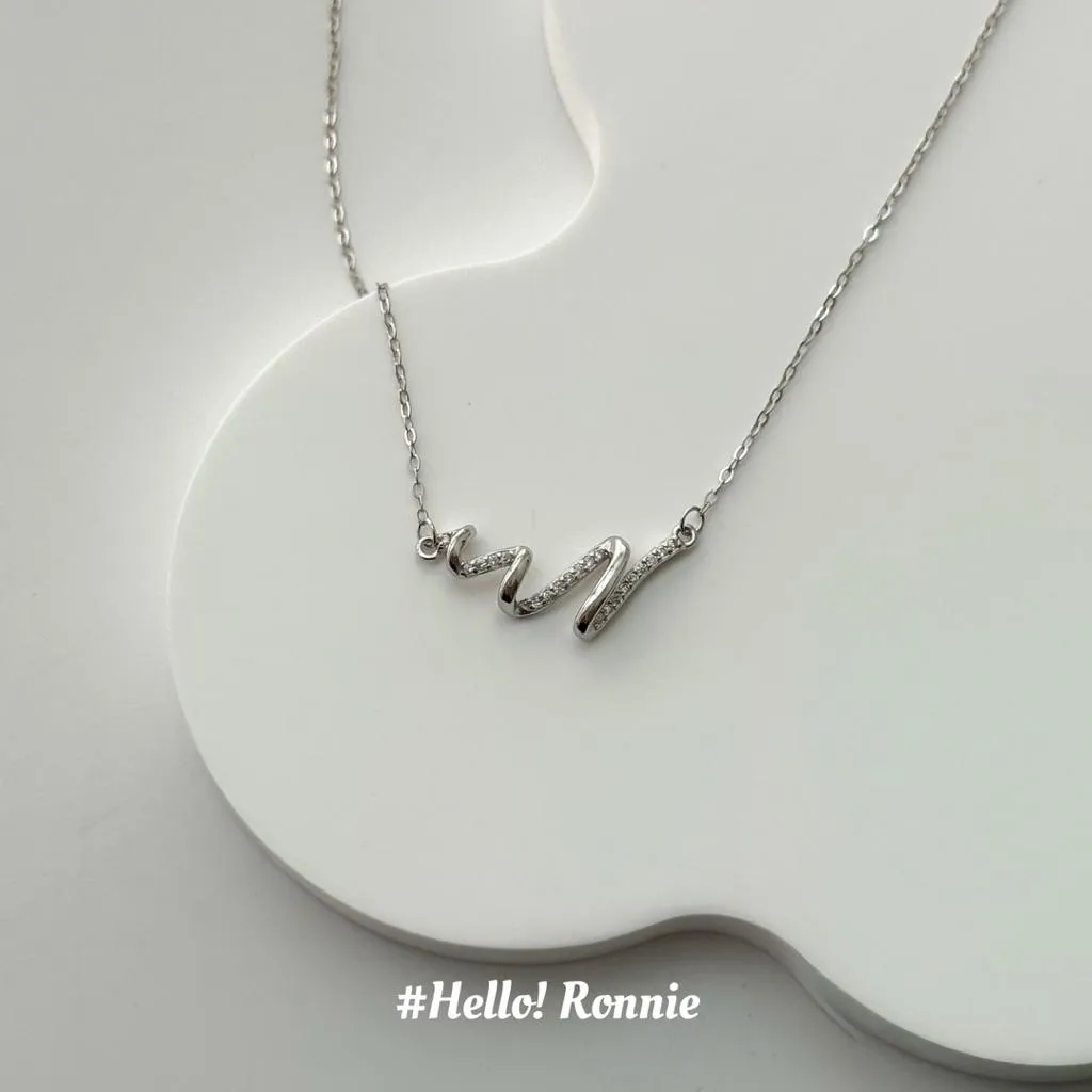 ✨Hello!Ronnie✨現貨S925通體純銀項鍊 純銀項鍊 輕奢波浪鑽鑽項鍊