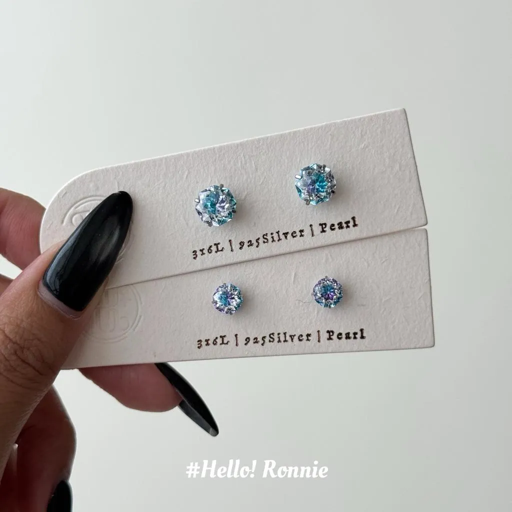 ✨Hello!Ronnie✨獨家設計 316L醫療鋼藍+紫星空色捧花切面自訂款鎖珠