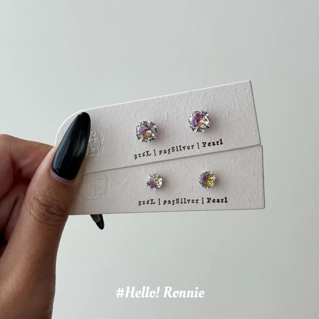✨Hello!Ronnie✨獨家設計 316L醫療鋼淺紫+黃捧花切面自訂款鎖珠