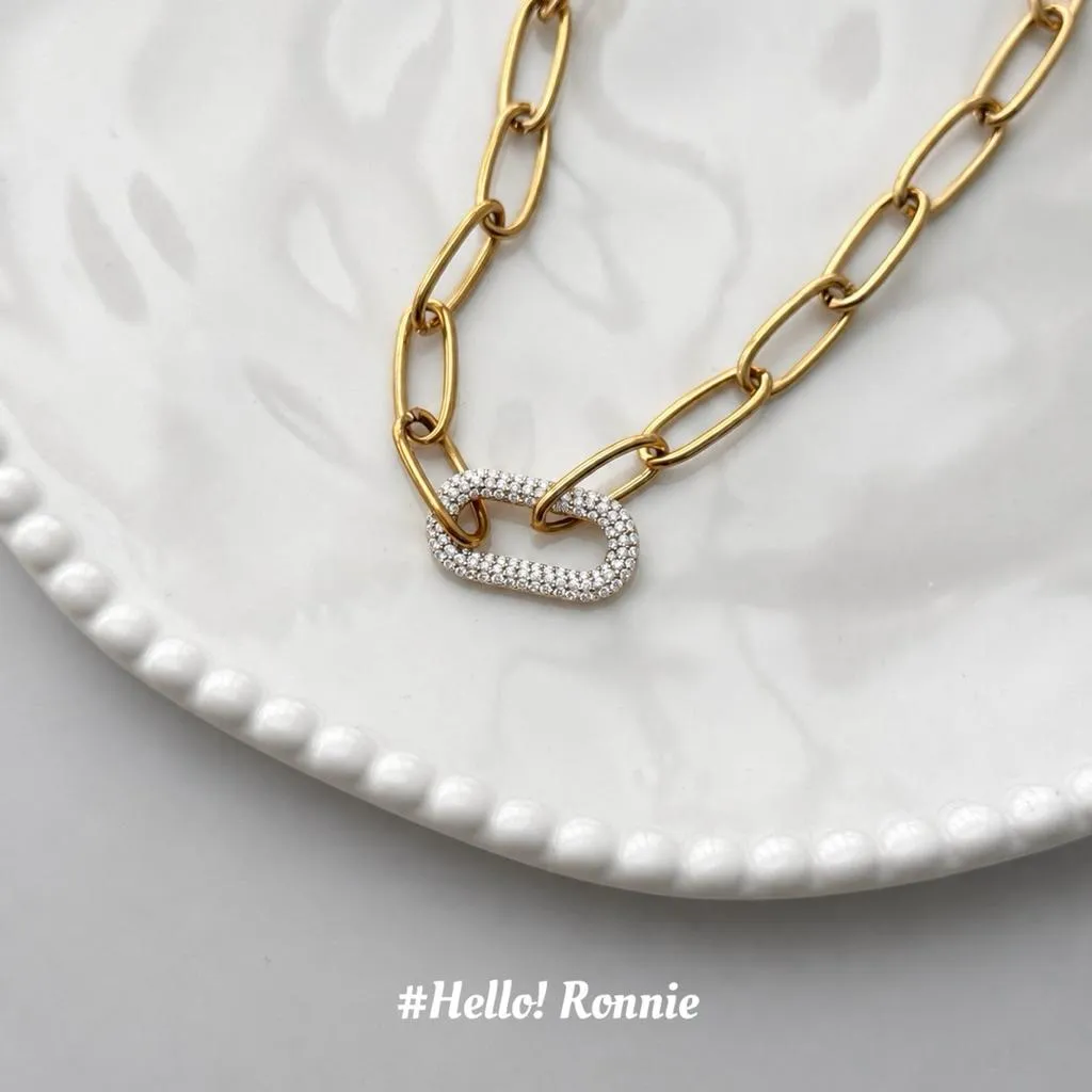 ✨Hello!Ronnie✨現貨316L通體鈦鋼項鍊 醫療鋼項鍊Shimmer Link Necklace｜閃耀鍊結項鍊