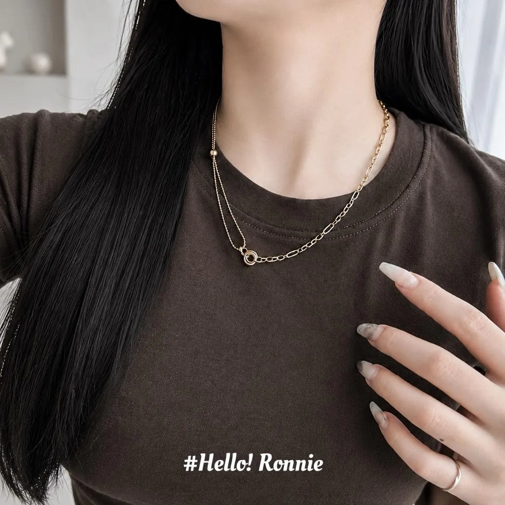✨Hello!Ronnie✨現貨316L通體鈦鋼項鍊 醫療鋼項鍊Link Harmony Necklace｜鍊語平衡項鍊