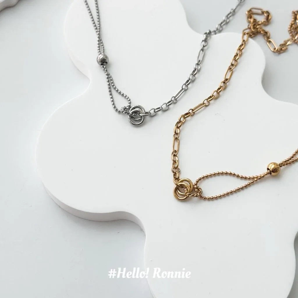 ✨Hello!Ronnie✨現貨316L通體鈦鋼項鍊 醫療鋼項鍊Link Harmony Necklace｜鍊語平衡項鍊